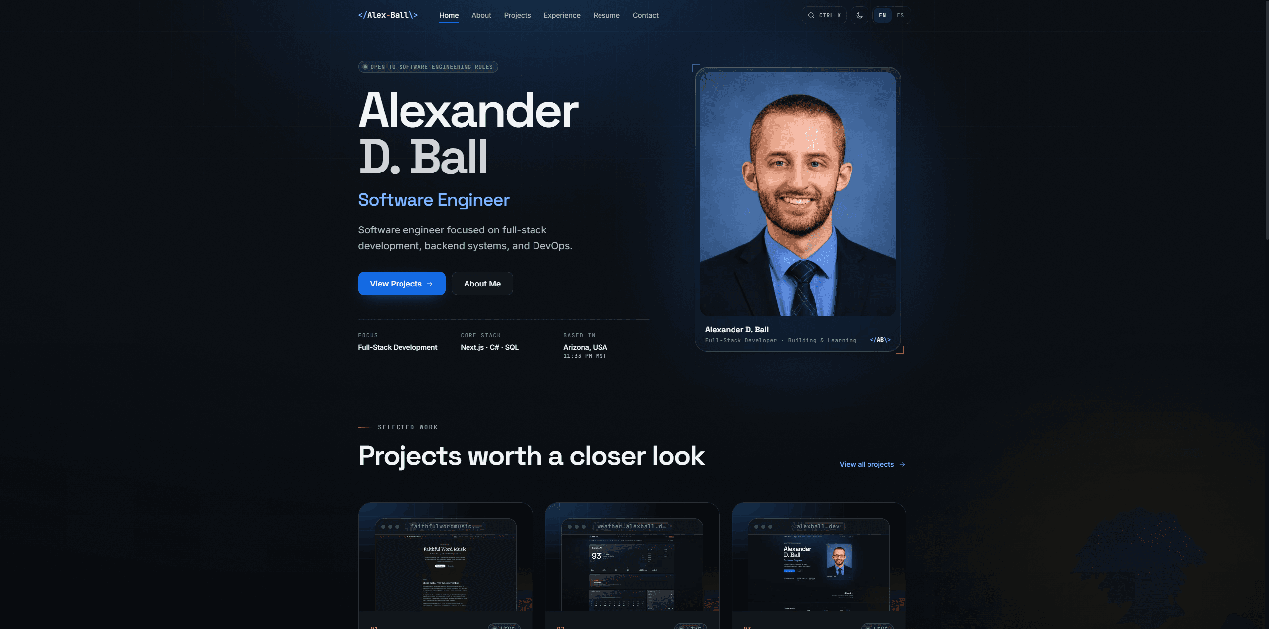 Portfolio hero